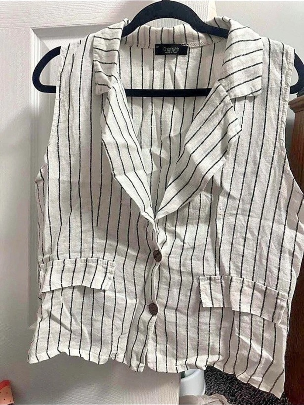 Cherish Striped Linen Vest